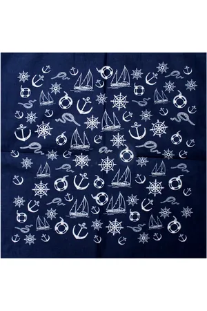 No Evil Bandana zakdoek sjaal donker met maritieme scheepvaart marine print