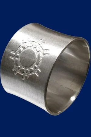 AuBor De zon. Zilveren ring 17mm