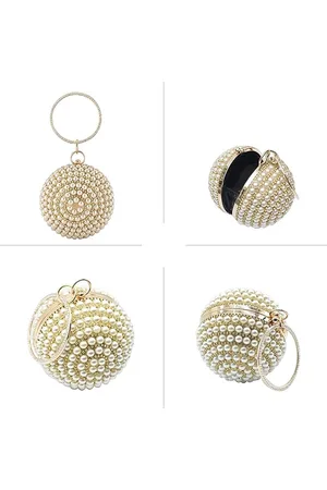 Merkloos Clutch Avondtas voor dames, ronde bol, strass, clutch, schoudertas, afneembare ketting, kleine tas, handtas voor bruiloft, avondfeest, verjaardag, dansfeest, banket