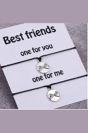 Akyol Best Friends armband - Friendschaps armband - Zilverkleurig - vriendschap