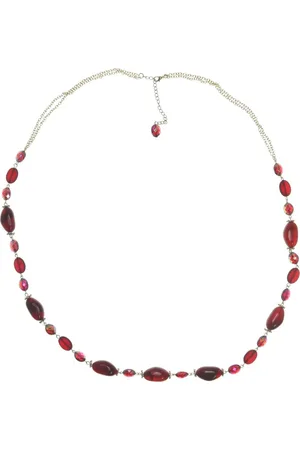 Behave Lange ketting met kralen donker 100 cm