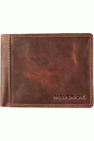 Maverick THE LEATHER GEAR PORTEMONNEE MET EXTRA RITSSLUITING ORIGINAL LEDER