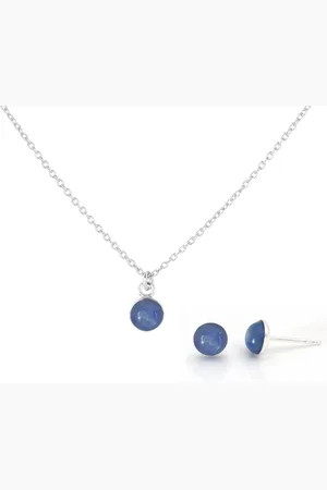 ARLIZI 2048 Sieraden set blauw kyaniet cabochon hanger - sterling