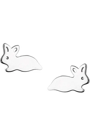Zilver Konijn Oorbellen - Konijn Oorstekers - Silver Rabbit Earrings - Amona Jewelry