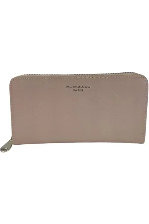 Flora & CO Dames Portemonnee Saffiano Zip Around - 20,5x11,5x2,5 cm met rits - taupe - Portefeuille - Beurs - Wallet