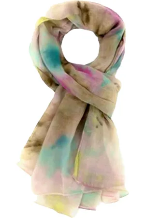 Merkloos Lange Dunne Sjaal - Print - Khaki - 180 x 90 cm (0932)