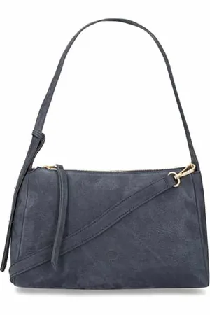 Fred de la Bretoniere Shoulderbag Nubuck Leather Dark Blue