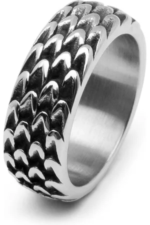 Zentana Ring Draak - Drakenhuid - RVS - Dragon Scale Ring - 7