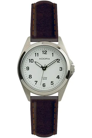 Adora Dames horloge met titanium horloge kast-Leren band-AB6370