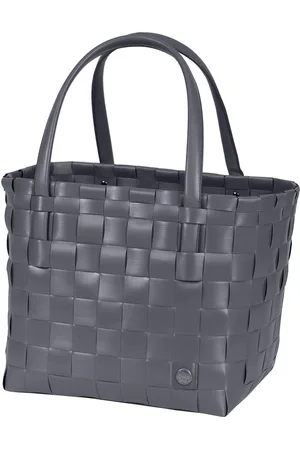 Handed By Duurzame handgevlochten boodschappentas met luxe zachte hengsels - Shopper - Weekendtas - Strandtas - Sporttas - Color Match - donkergrijs - dark grey
