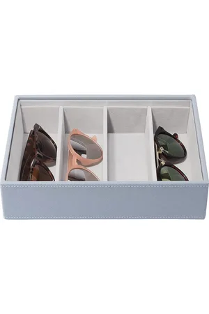 Merkloos Medium Dusky Blue Classic Jewellery Box - Zonnebril Opbergdoos