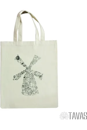 Merkloos Tavas Katoenen Holland tasje Draagtas 38x42 cm Zaanse Schans Nederland Tote Bag Tas Shopper Boodschappentas Holland Souvenirs Schoudertas