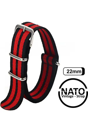 22mm Nato Strap Gestreept - Vintage James Bond - Nato Strap collectie - Mannen - Horlogebanden - 22 mm bandbreedte voor oa. Seiko Rolex Omega Casio en Citizen