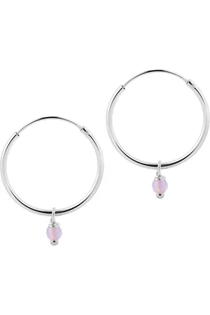 JUULRY Zilver Hoops met Paarse Steen