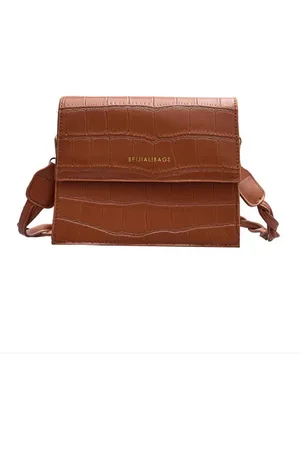 Merkloos BEIJIALIBAGS | Schoudertas | Crossbodybag | Handbag | Aligator | lichtBruin | lightBrown| CADEAU