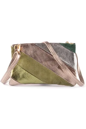 Giuliano Rainbow Metallic Schoudertas - Clutch - Olijfgroen