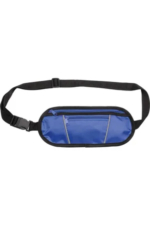 Merkloos Heuptasje/buideltasje 28 x 12 cm - Reflecterend - Blauwe heuptassen/fanny pack voor op reis/onderweg