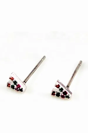 Dottilove V-Oorbellen Dames - Plated - Oorknopjes Cz Multicolor