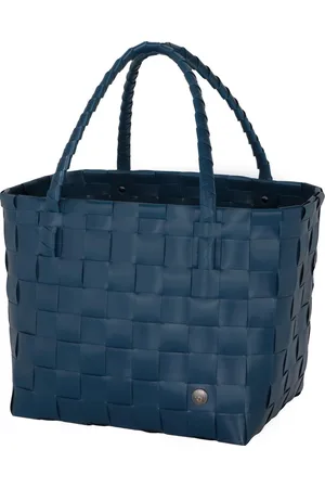Handed By Duurzame handgevlochten boodschappentas - Shopper - Weekendtas - Strandtas -Sporttas - Paris - Donkerblauw - ocena blue