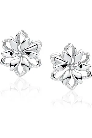 Zilver Bloem Oorbellen - en Oorbellen Bloem - Oosterkers Bloem - Silver Flower Stud Earrings - Amona Jewelry