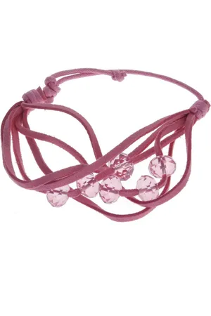 Behave Armband imitatieleer kralen verstelbaar