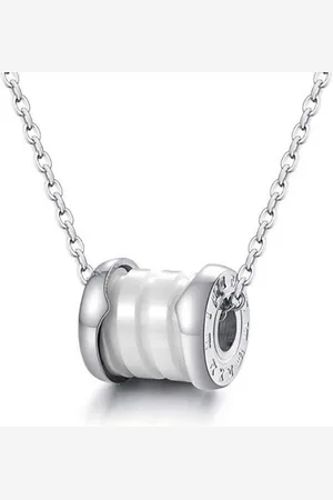 Cilla Jewels Ketting Zilverkleurig Wit Roman Pendant