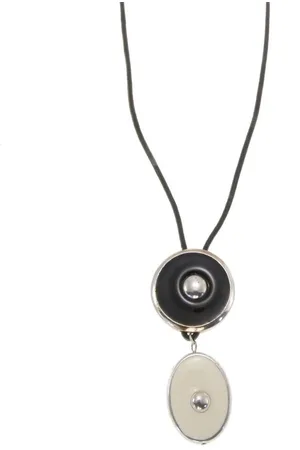Behave Ketting van imitatieleer met cirkelvormige hangers