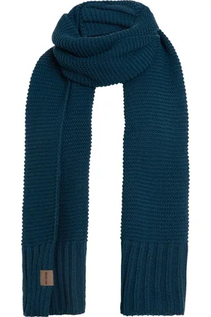 Knit Factory Jamie Gebreide Sjaal Dames & Heren - Herfst- & Wintersjaal - Langwerpige sjaal - Wollen sjaal - Heren sjaal - Dames sjaal - Unisex - - Donkerblauw 200x45 cm