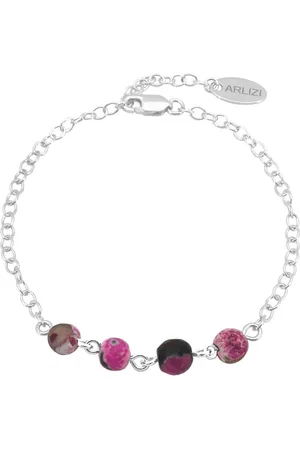 ARLIZI 2243 Armband roze vuuragaat kralen - sterling - 20 cm