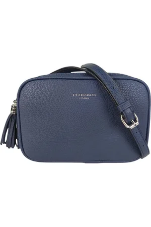 Merkloos Flora&Co Paris crossbody handtas - 2 vakken met rits - instelbare riem 130 cm - blauw