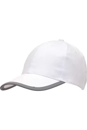 Merkloos Witte baseballcap 5-panel voor volwassenen met reflecterende rand