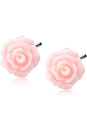 Zilver Roos Oorbellen - Acryl Rose Oorbellen met - 925 - Amona Jewelry