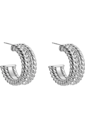 Dottilove Oorbellen - Oorhangers - Zirkonia - Zilverkleurig - Cadeau voor vrouw - Dames sieraden - Gold Plated - Roestvrij staal