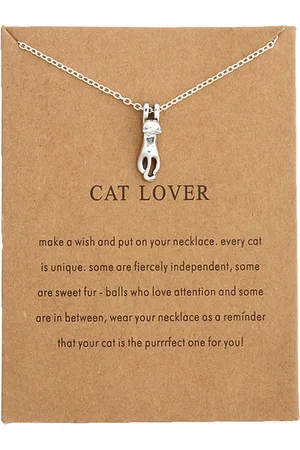 Bixorp Luck Zilveren Dames Ketting met Katje / Poesje - "Cat Lover" - 45/50cm - Cadeau voor Vrouw - Zilverkleurig