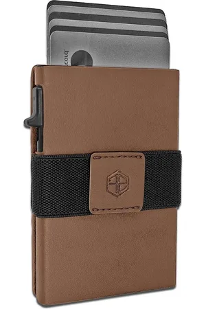 Merkloos Trinity Wallet Pop-up Kaartenetui voor Heren met Muntvak - RFID-bescherming - 10-12 Kaarten - Creditcardhouder - Bruin