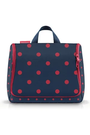 Merkloos Toiletry Bag XL - Practical Toiletry Bag with Hooks Water Resistant Material - Red X-Large Toilettas met haak