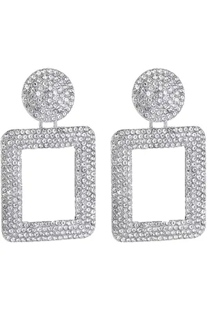 Margot Bardot Cadre Argent Drops Oorbellen Silver