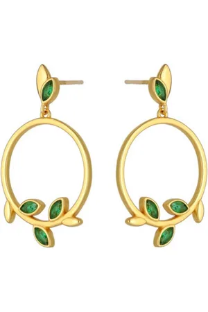Zilver Dames hanger oorbellen goudkleurig - Oorbellen Dames Echte - Valentijn cadeautje voor haar - Amona Jewelry