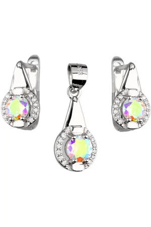 Zilver Colourful Dance Set - Oorbellen met Hanger - Zirkonia - Oorbellen met Hanger - 925 - Amona Jewelry