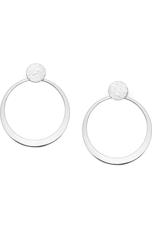EAR IT UP Oorbellen - Cirkel - Mat - Jacket - Push back oorknopjes - 925 sterling - 27 x 22 mm - 1 paar