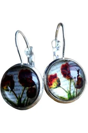 2 Love It Tulp I - Oorbellen - Groen - Rood - - Zilverkleurig