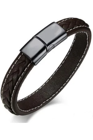 Jonline Schitterende Leren Armband Sluiting Zwart | Damesarmband | Herenarmband