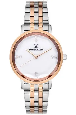 Daniel Klein DK.1.13034-6 - Horloge - Analoog - Dames - Vrouwen - stalen band - Zilverkleurig - Rosékleurig - Wit