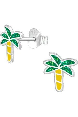 Montebello Princess Oorbellen Palm - 925 Zilver E-Coating - Boom - 9x7mm