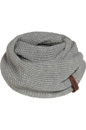 Knit Factory Coco Gebreide Colsjaal - Ronde Sjaal - Nekwarmer - Wollen Sjaal - Grijze Colsjaal - Dames sjaal - Heren sjaal - Unisex - - One Size