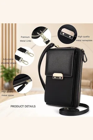 Merkloos Dames Kleine Crossbodytas, Crossbody Portemonnee PU Leer met Kaartslot en Verstelbare Schouderriem, Crossbody Tas voor Telefoons tot 6,5 inch