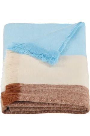 Alpaca Loca Gestreepte Sjaal - 200 x 65 cm - Blauw, Beige