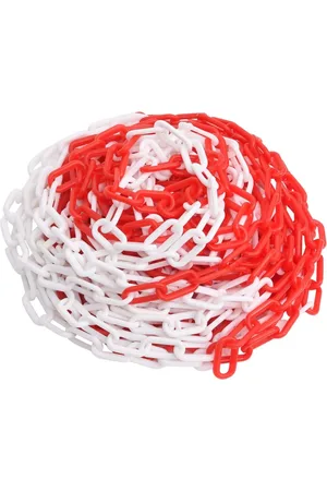 vidaXL Veiligheidsketting - Ø - 4 - mm - 30 - m - kunststof - rood - en - wit