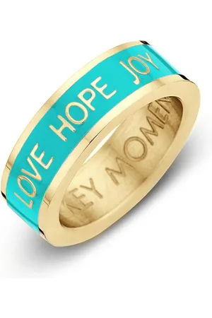 Key Moments 8KM-R0007-52 Stalen Ring - Dames - - Emaille - LOVE HOPE JOY