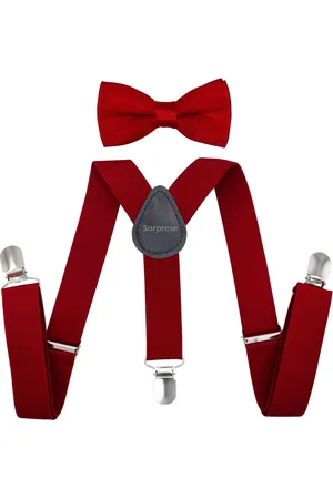 Sorprese Kinder Bretels Inclusief Vlinderdas - - Effen - 65cm - Bretels Kind - Vlinderstrik Kind
